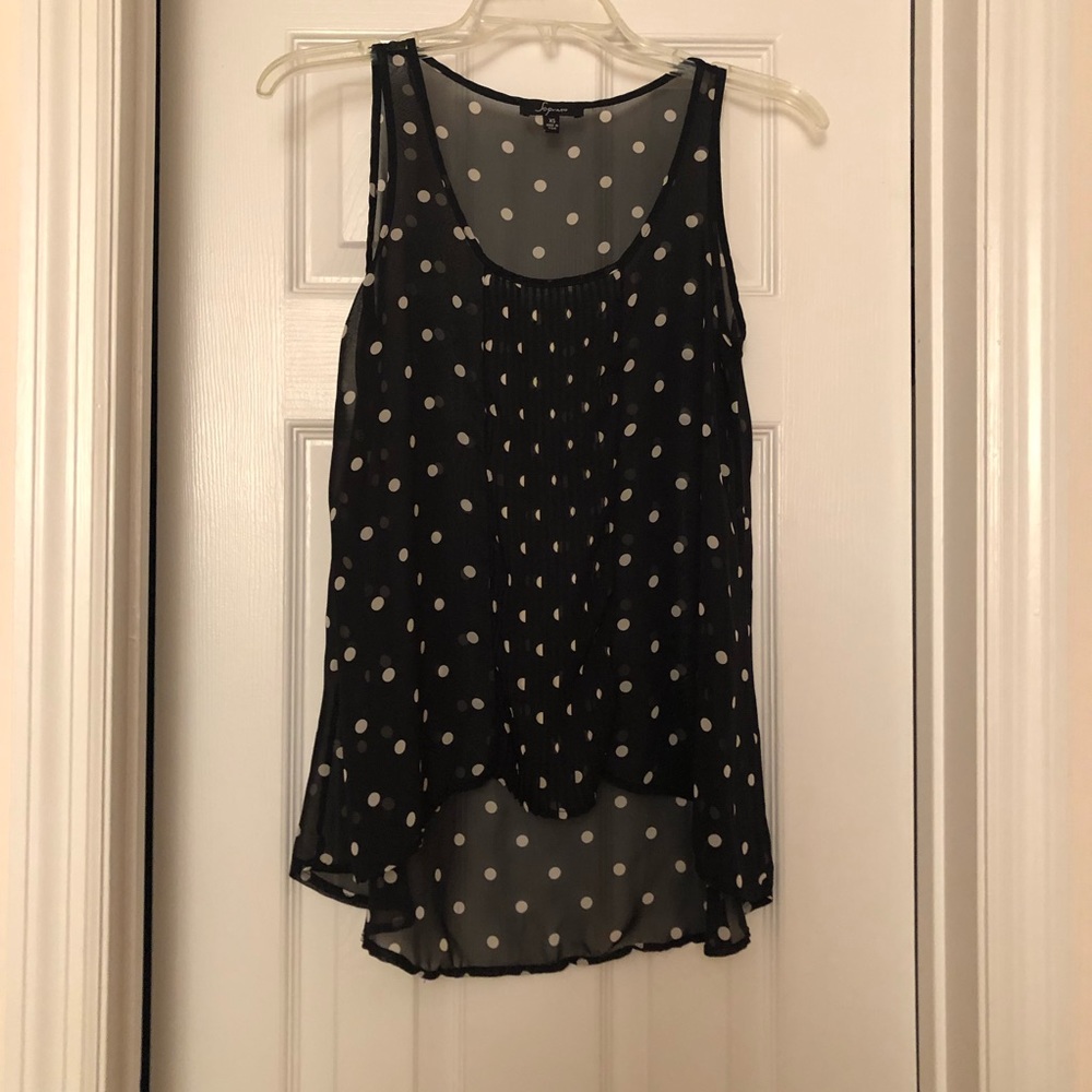 Soprano polka dot sheer tank size XS